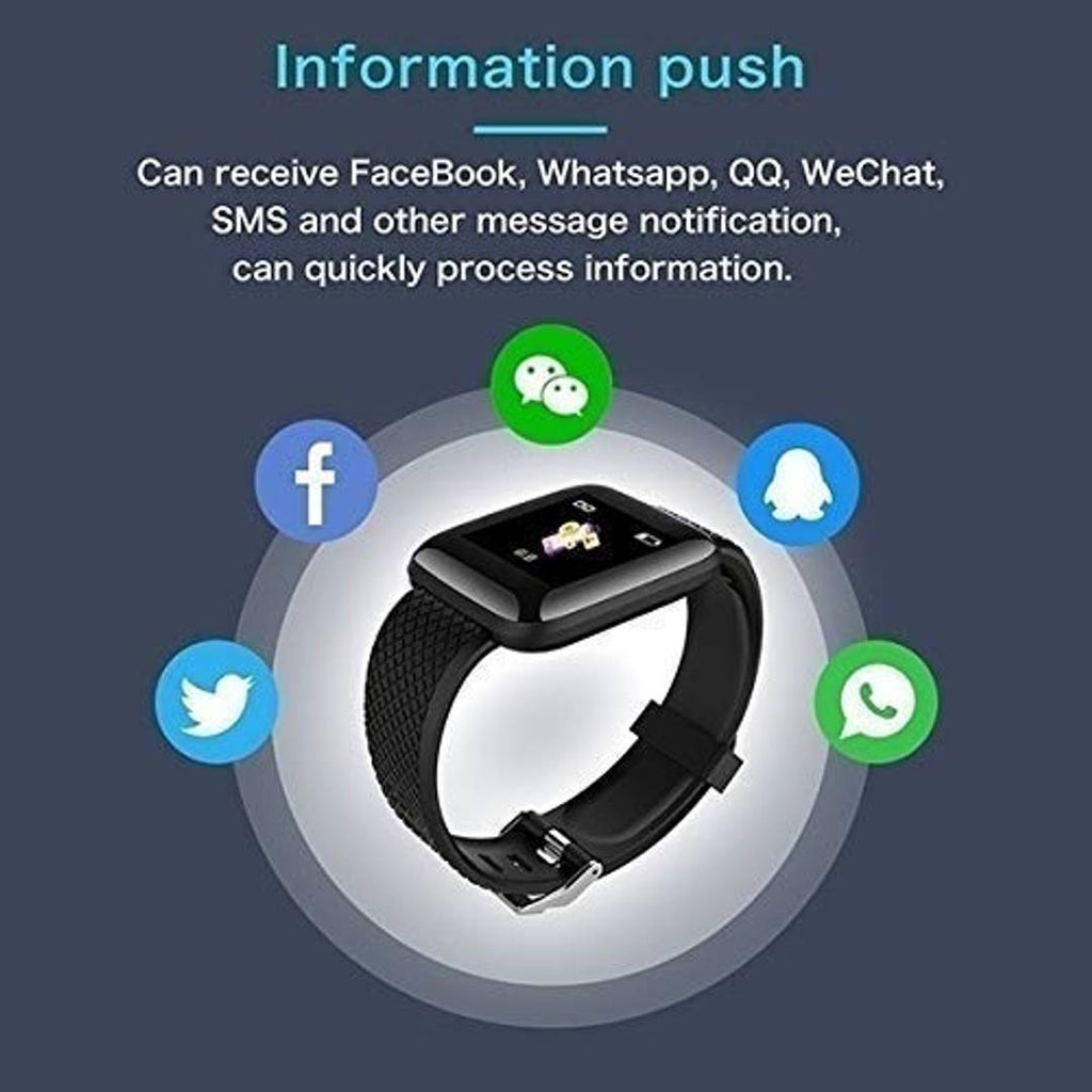 Fitness Tracker Watch Heart Rate with Activity Tracker Waterproof Body Functions Like Steps Counter, Calorie Counter, Heart Rate Monitor - Black