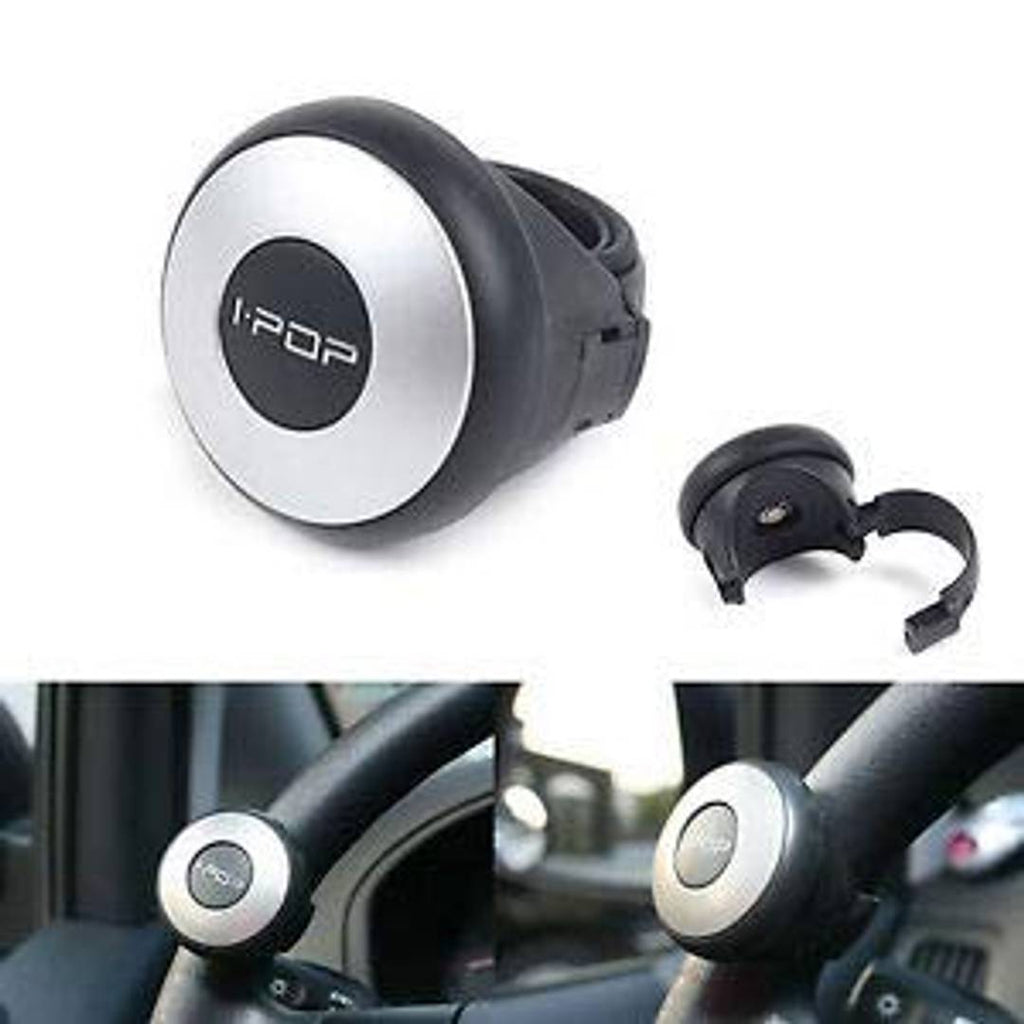 i-Pop Mini Knob Car Steering Wheel Power Holder Knob Spinner (Silver)