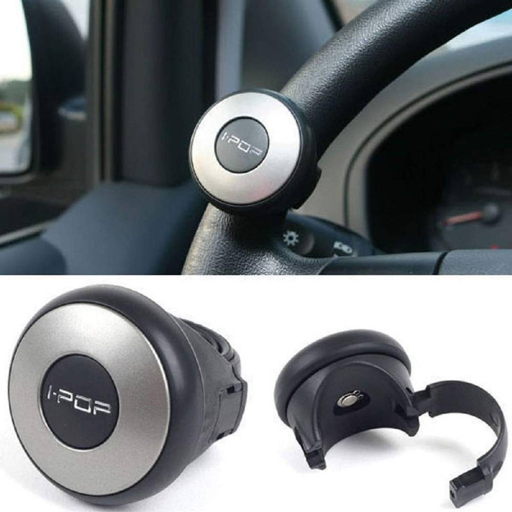 i-Pop Mini Knob Car Steering Wheel Power Holder Knob Spinner (Silver)