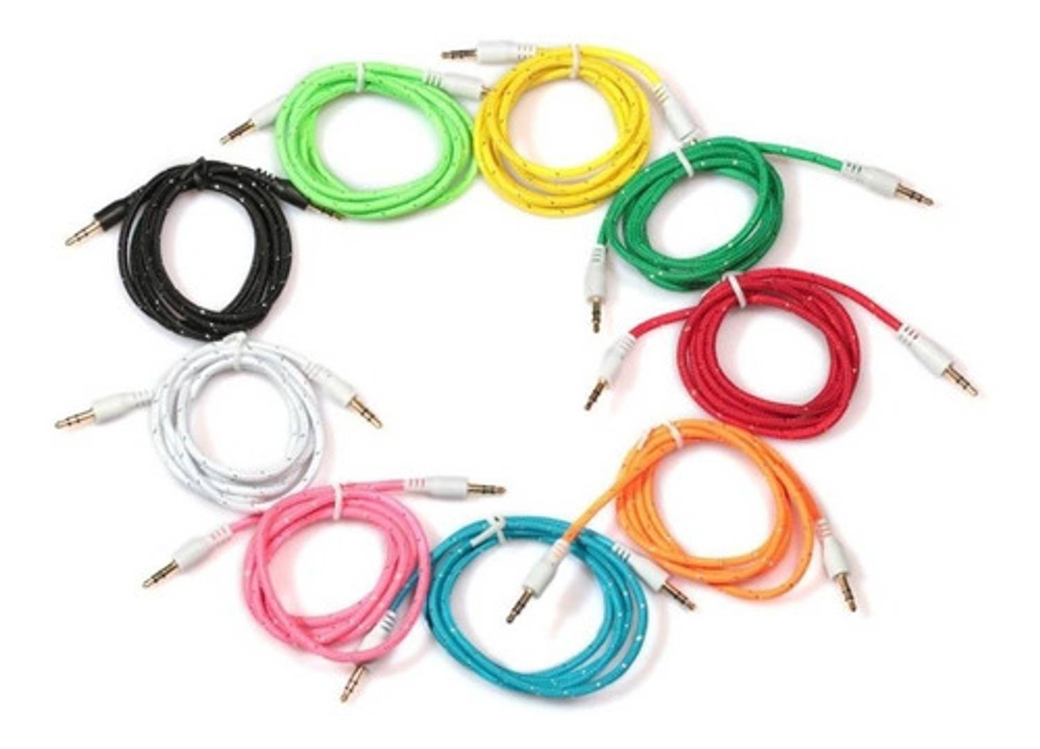 3.5mm Male Car Aux Auxiliary Cord Stereo Audio Cable Wire for Car (Pack Of 2 Pieces)Assorted