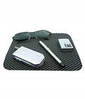 Dashboard Non Adhesive Anti Slip Passenger Car Mat for Cell Phone, Sunglasses, Keys and More (23 Cm X 19cm, Black)